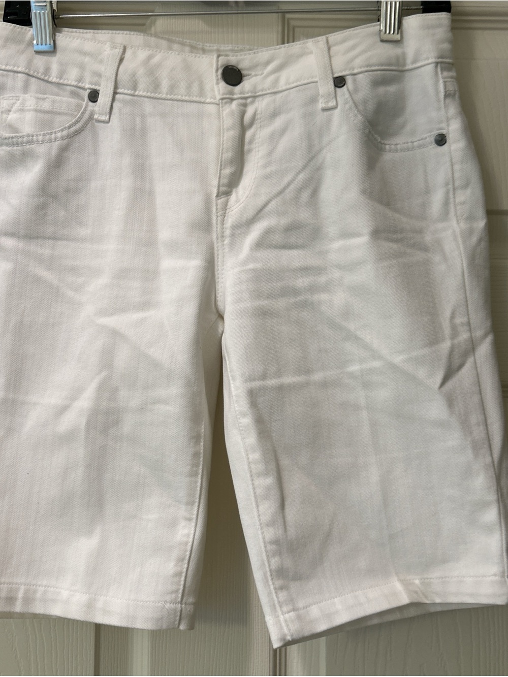 Vince White High-Rise Denim Shorts